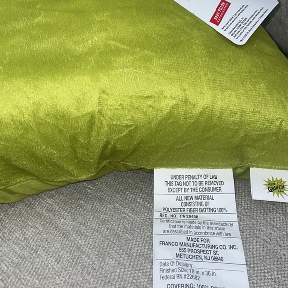 Dr. Seuss Bedding Grinch Body Pillow Grinch Face On The Front